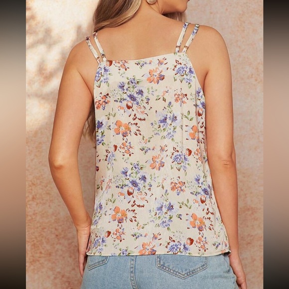 Luxe Satin Ruched Overlap Tank Cami Top Blouse Shirt - Picture 2 of 5